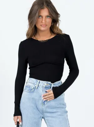 vacation bodysuit eco friendly bodysuit Swenson Long Sleeve Bodysuit Black