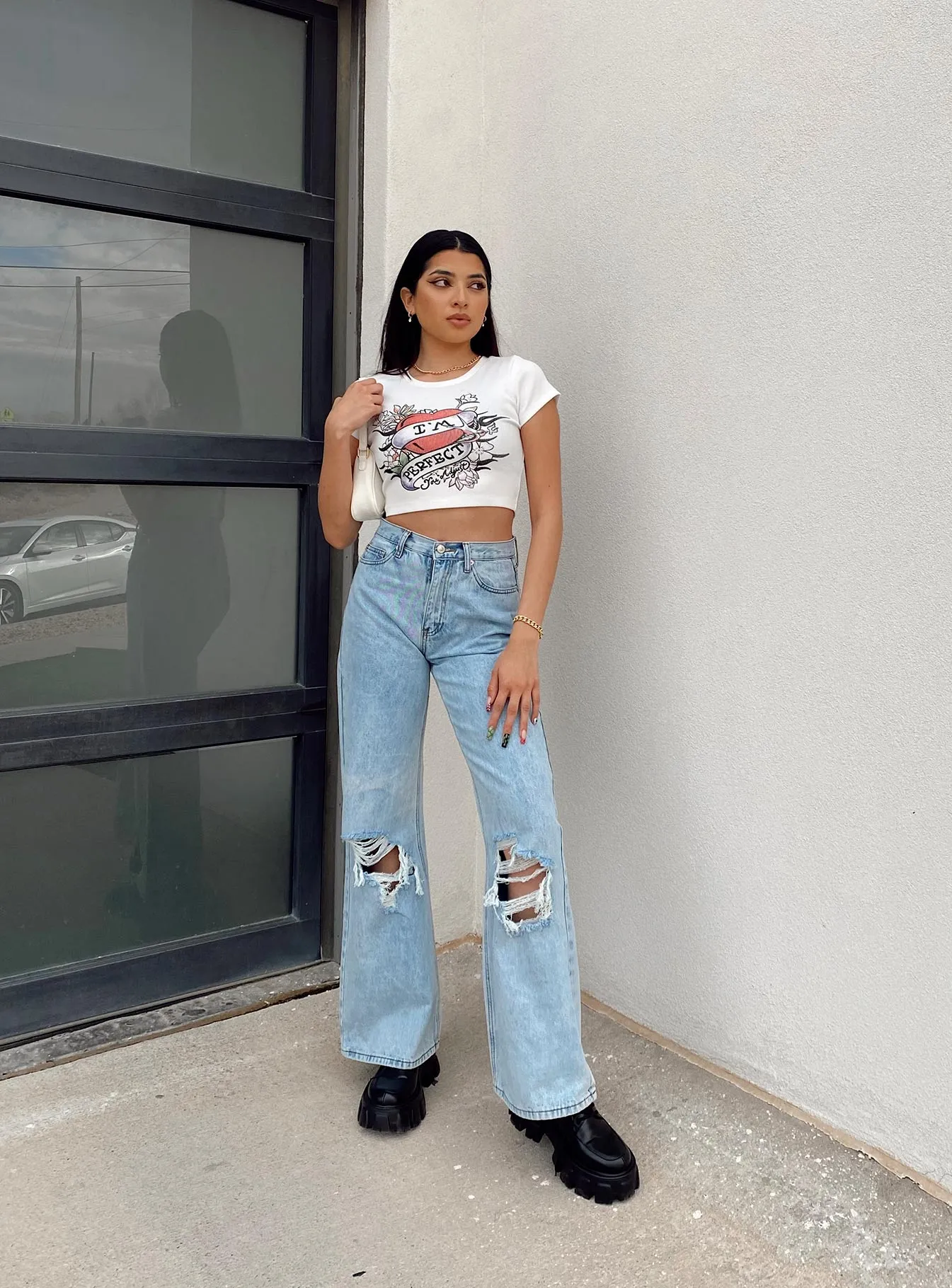 You Adjust Tee White oversized but not shapeless