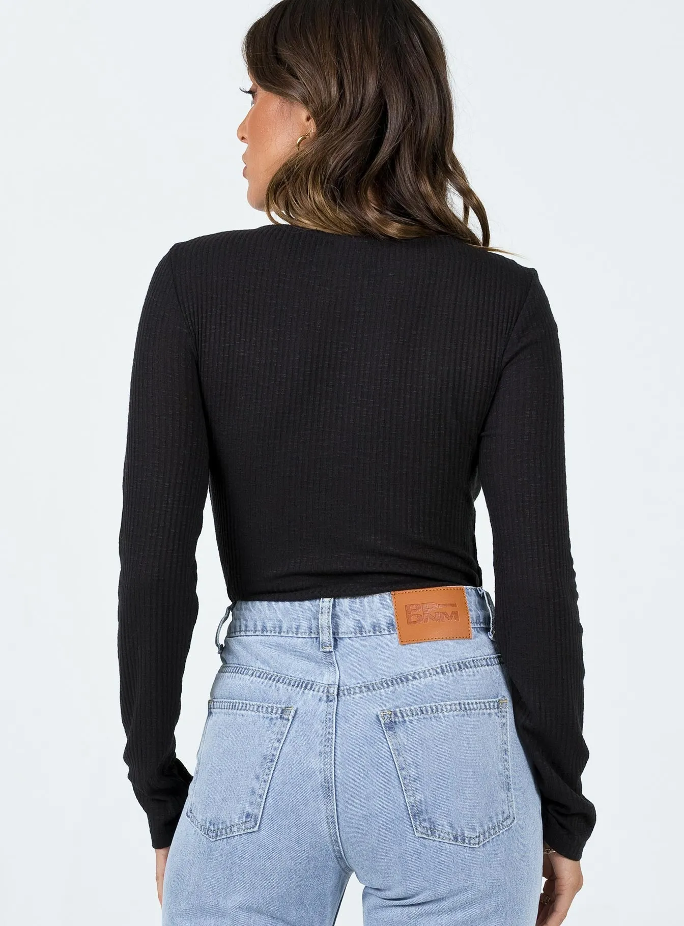 sheer bodysuit affordable bodysuit Belinda Long Sleeve Bodysuit Black