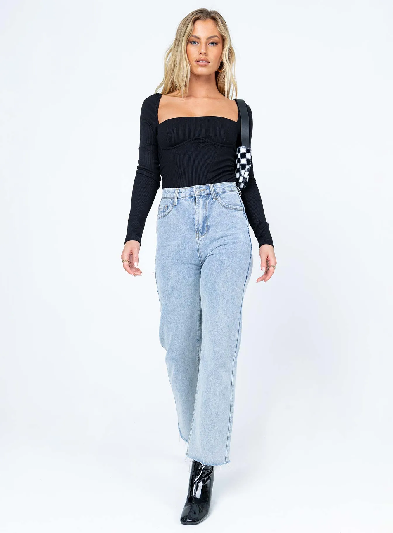 Sofia Long Sleeve Bodysuit Black fashion blogger bodysuit teen bodysuit