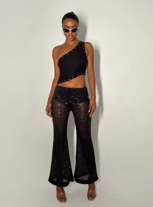 Andersen Sheer Flare Black Elastic waist