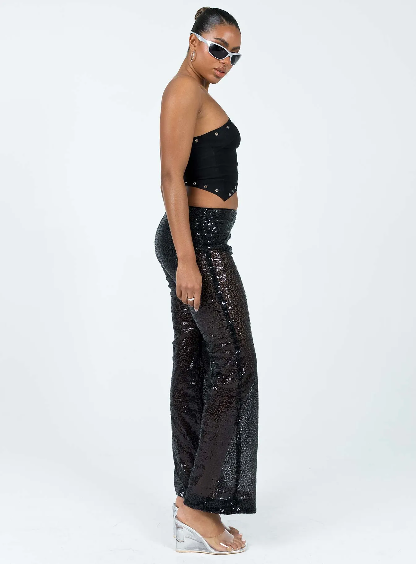 Organic Cotton Blend Andersen Sheer Flare Black