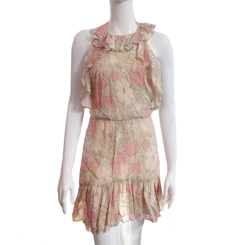 Women's Floral Casual Dress,Nude Evening Look Smooth Detail