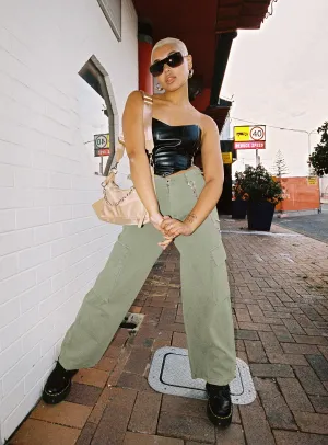 Unrestricted Movement Trendy Waist The Stevie Cargo Pants Khaki