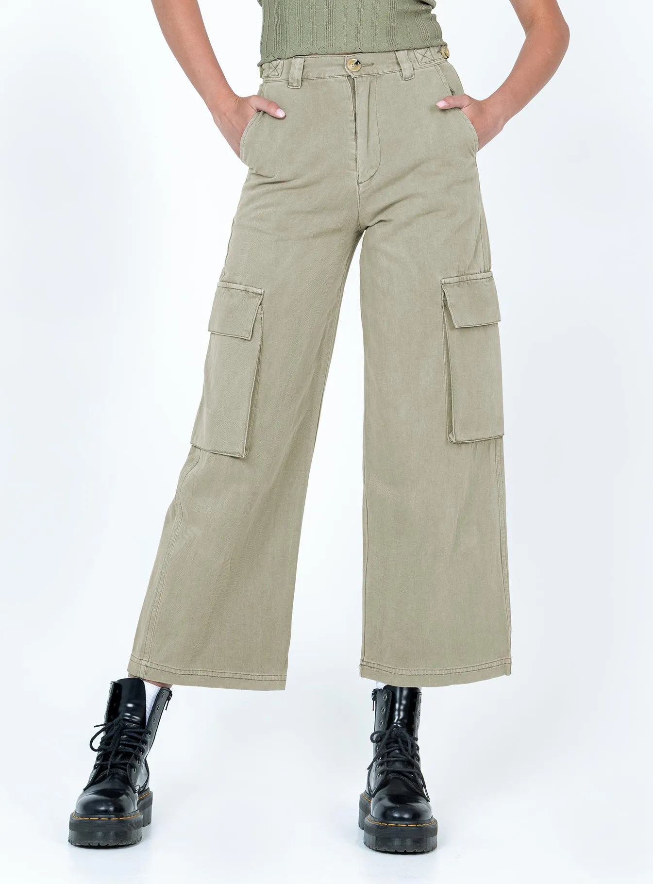 The Stevie Cargo Pants Khaki Unisex style Moisture Wicking Fabric