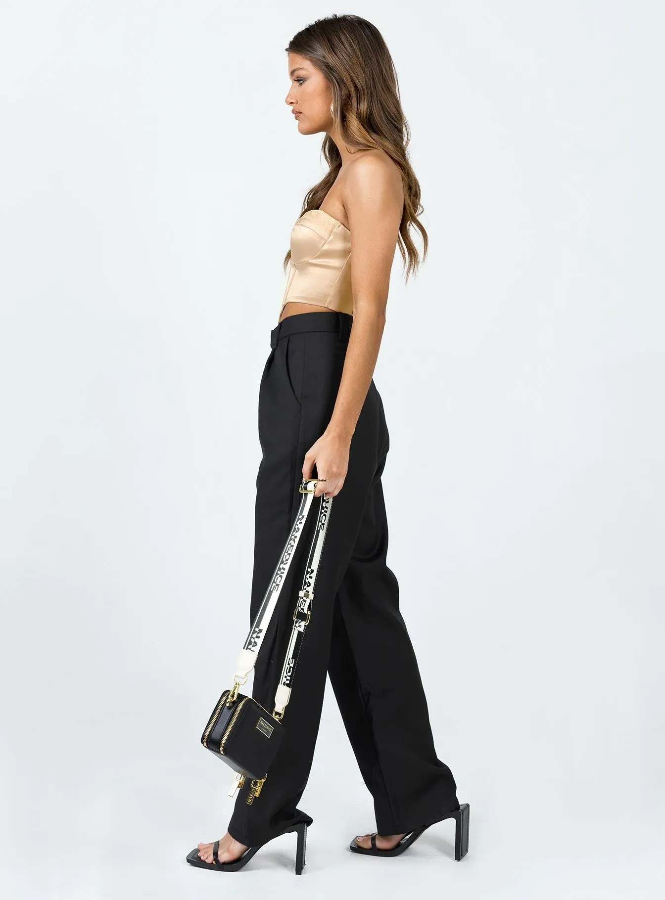 Tahnie Pants Black Structured fabric