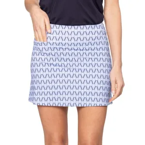 Golftini Women's Nauti & Nice 17.5" Golf Skort - Blue Flexible Material