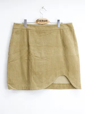 Women's Ribbed Velvet Skirt,Yellow Sophisticated Mood Drawstring closure