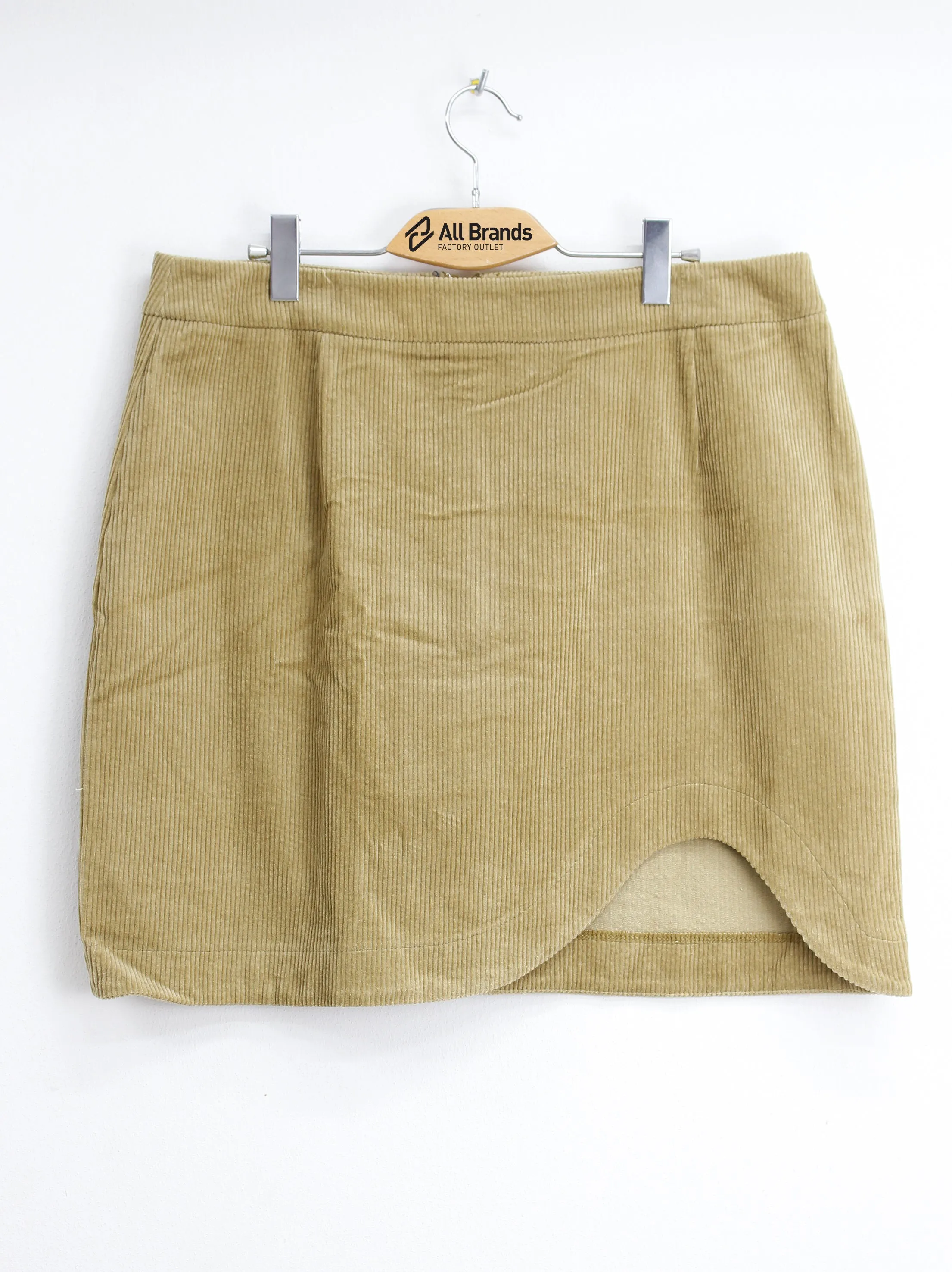 Women's Ribbed Velvet Skirt,Yellow Sophisticated Mood Drawstring closure