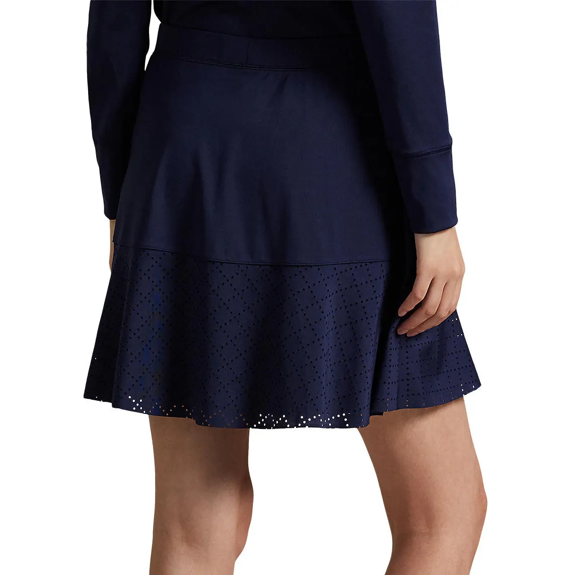RLX Ralph Lauren Women's A-Line Interlock Golf Skort - Refined Navy Organic Cotton