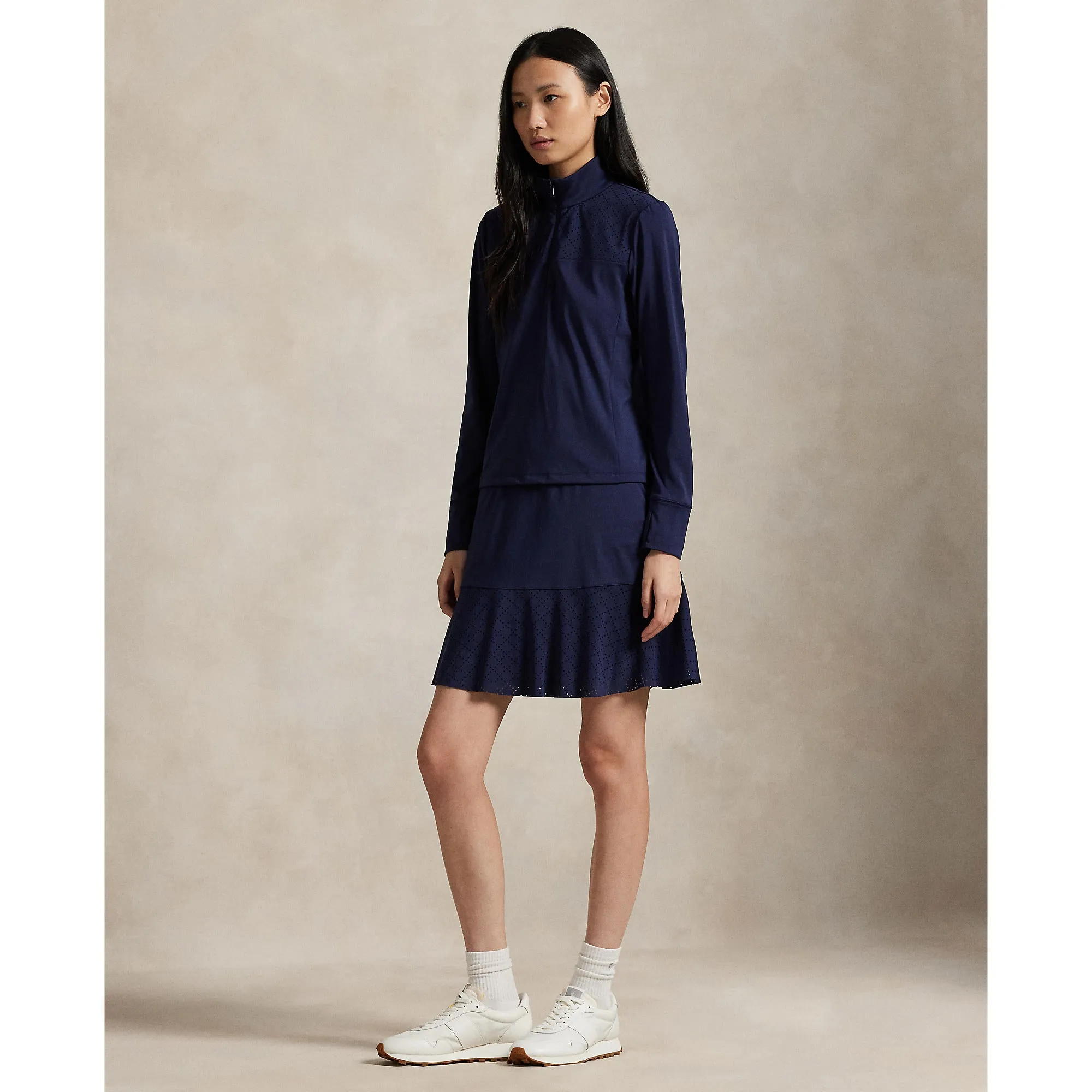 RLX Ralph Lauren Women's A-Line Interlock Golf Skort - Refined Navy Odor control