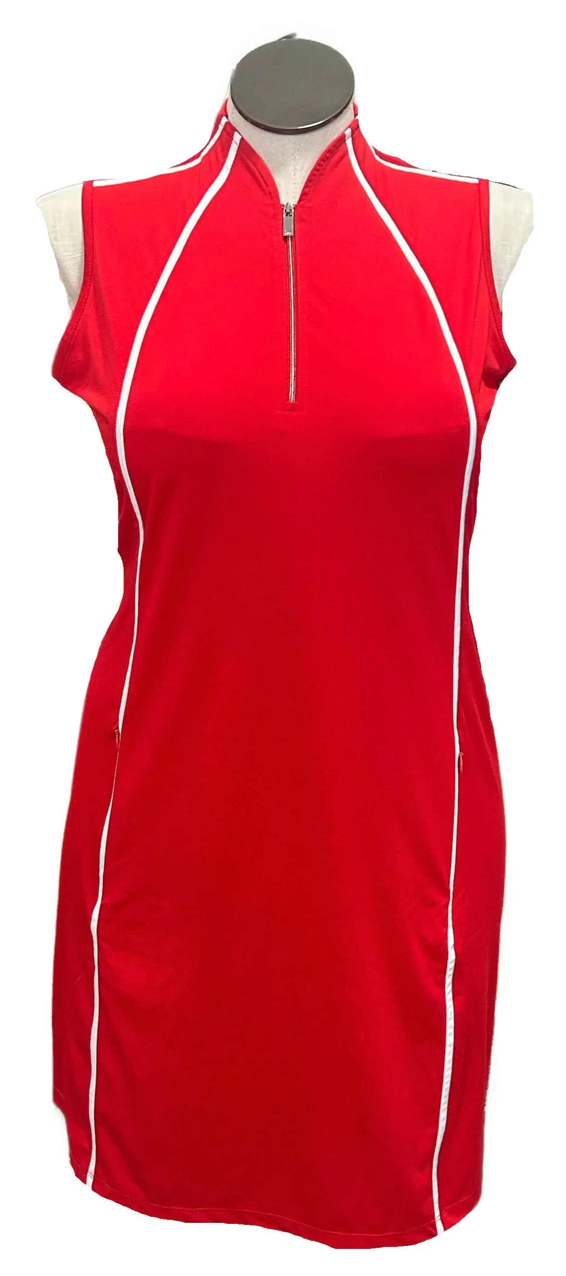 Stylish Cut Bride Friend New Tail Activewear Mika Sleeveless Golf Dress- Cardinal MSP$117