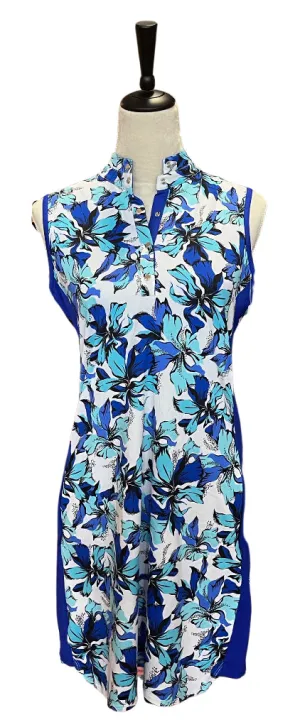 Smart Cut New Tail Sleeveless Blue Lilies Dress Size S  MSP$95