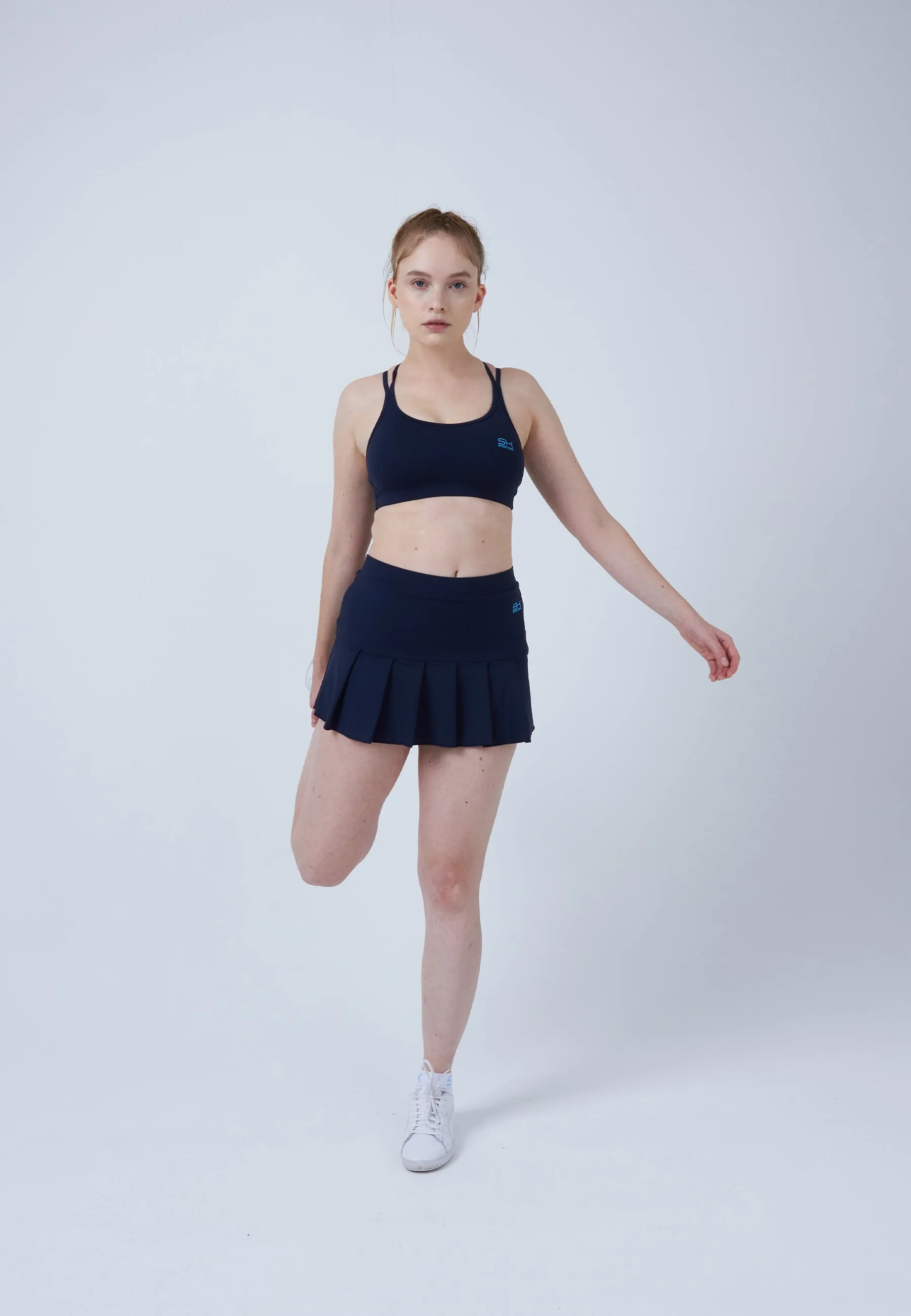 Pleated Tennis Skort, navy blue Layered Structure Quick Wear