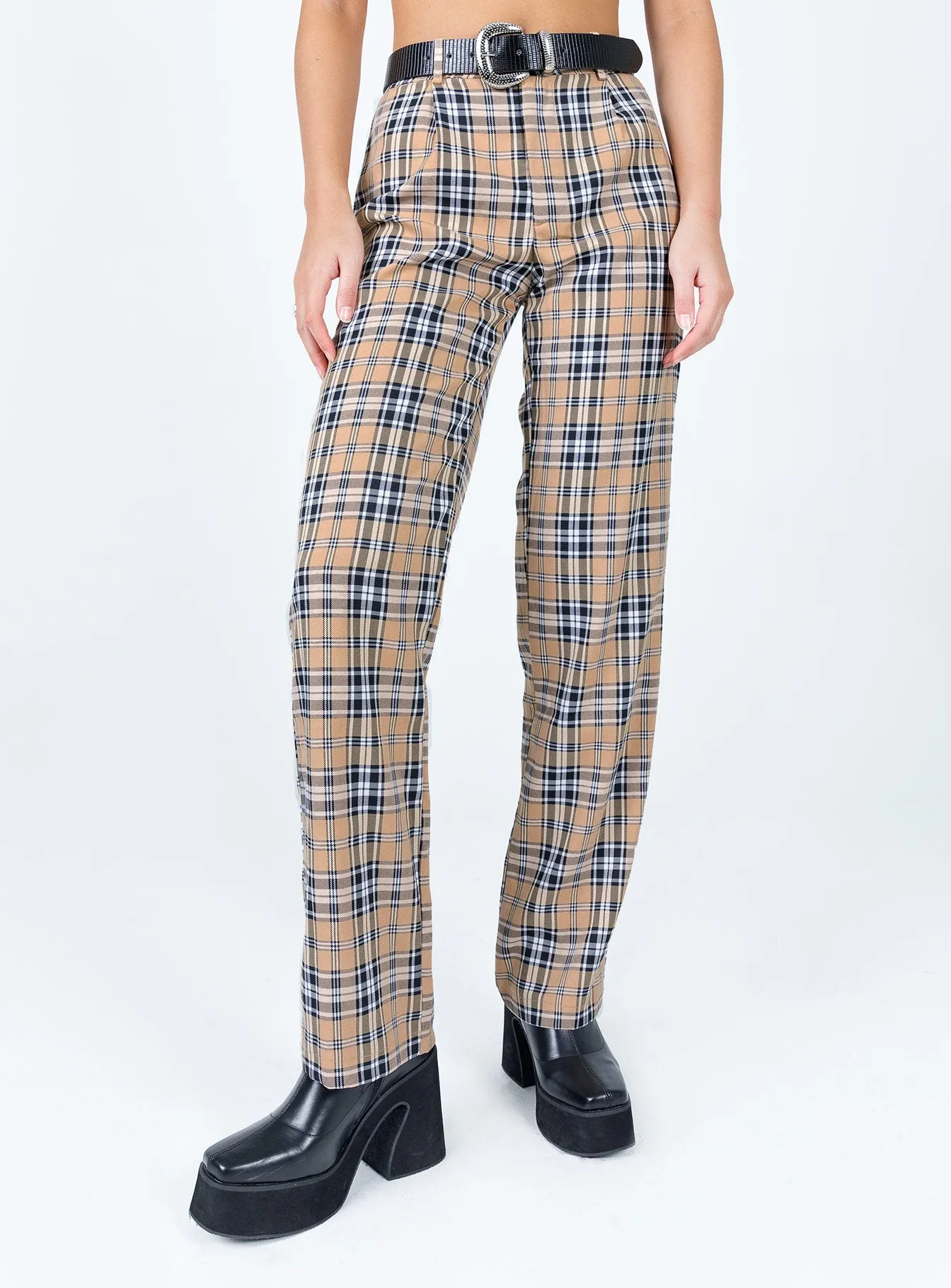 Titus Pants Beige Check Urban Ready Hygienic Inner Layer