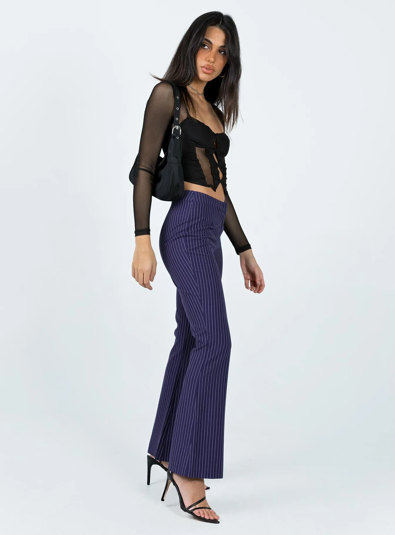 Hargrave Pinstripe Pants Navy Relaxed Style Chafe-Free Fit