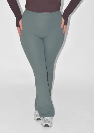 Flared Leggings - Olive Work Commute Budget Friendly
