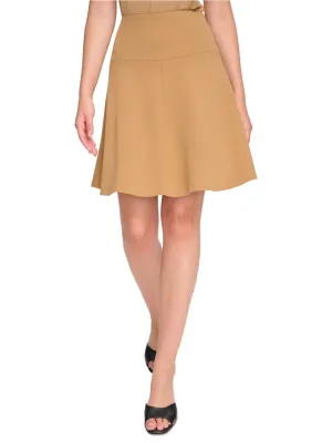 Edgy Look Women's Plain Skirt,Beige