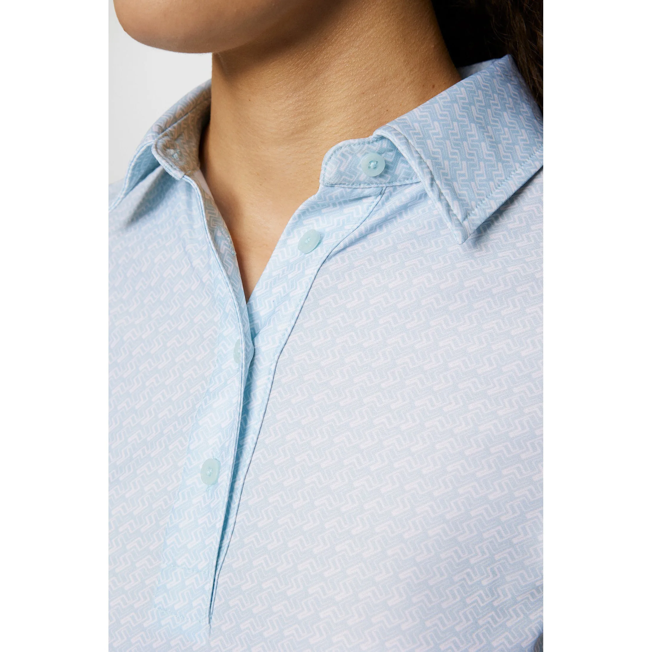 J.Lindeberg Women's Caitlyn Golf Polo Shirt - Shadow Bridge Winter Sky Denim style Lightweight Jacket