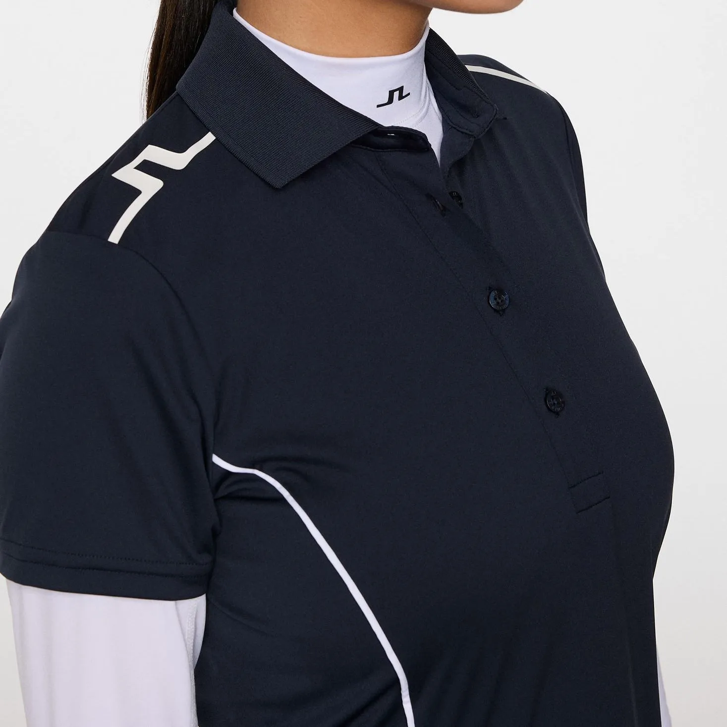 Travel Vibe UVProtectionFinish J.Lindeberg Women's Leyla Golf Polo Shirt - JL Navy