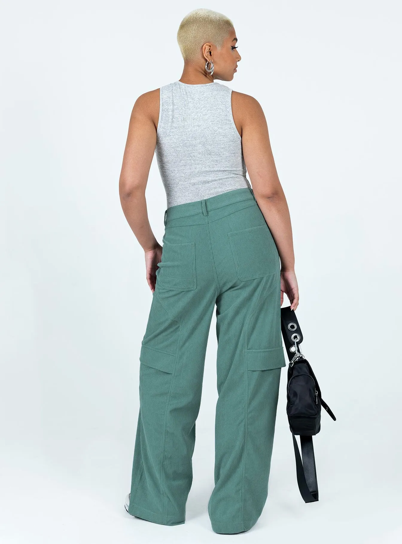 Durable Construction City Loop Cord Pant Green