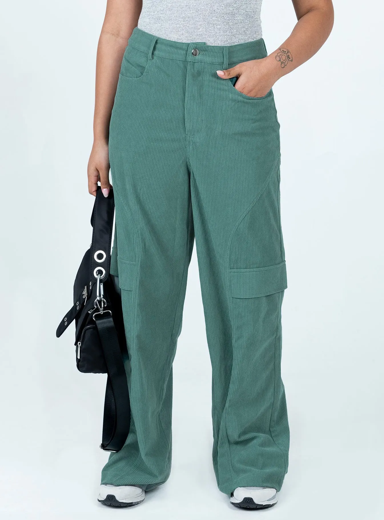 City Loop Cord Pant Green FourWayStretch
