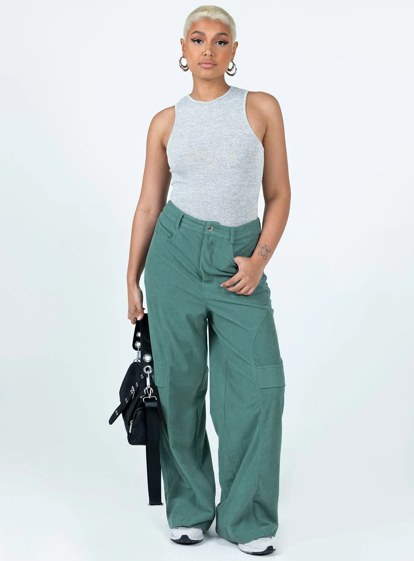 City Loop Cord Pant Green Comfort Flex ReinforcedHemline