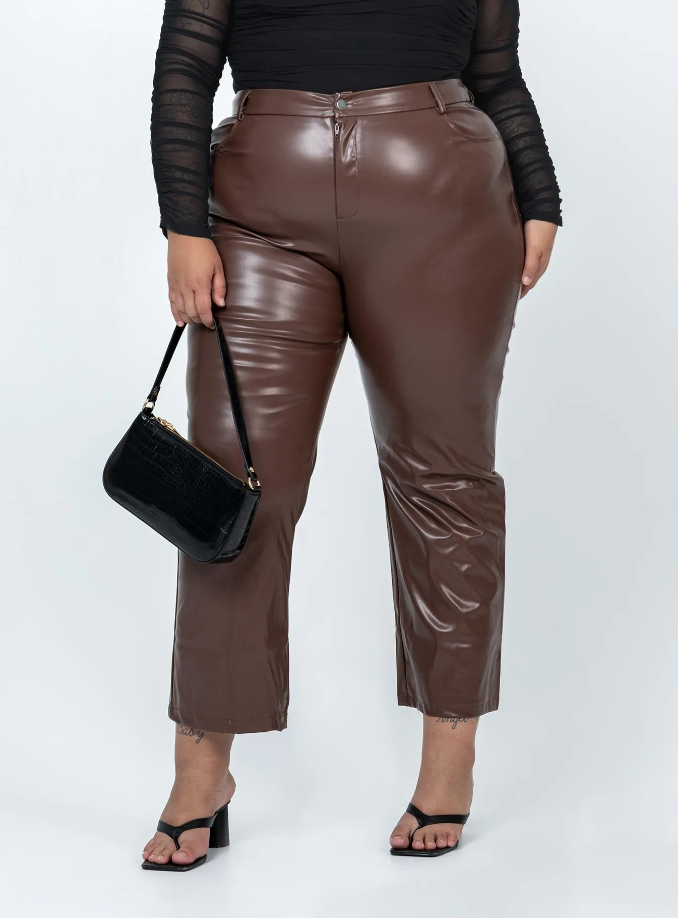 Love Lies Pants Brown Curve Light Waist RecycledMaterial
