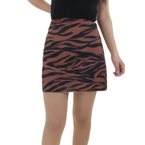 women's Leopard Print Skirt,Brown Mix Separates