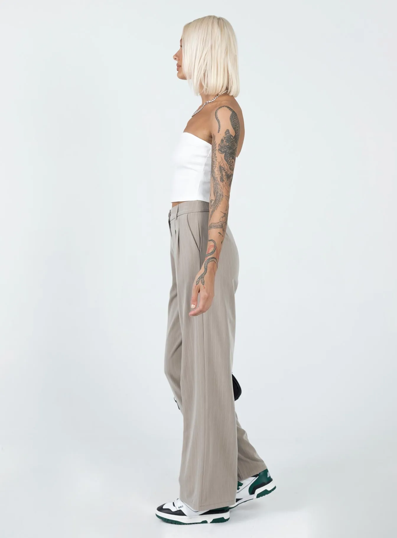 NoBuckleDesign Archer Pants Pinstripe Beige