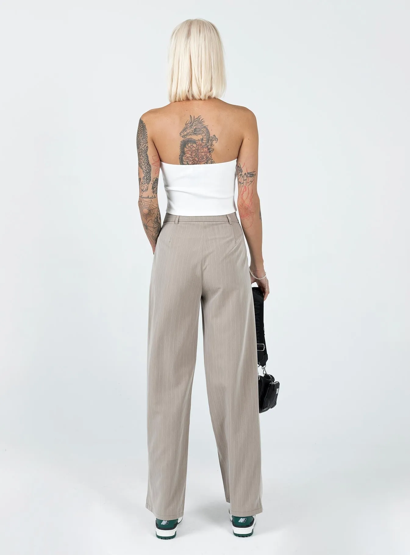 Professional Wear Freedom Move Archer Pants Pinstripe Beige