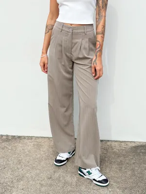 Fade Resistant Dye Archer Pants Pinstripe Beige