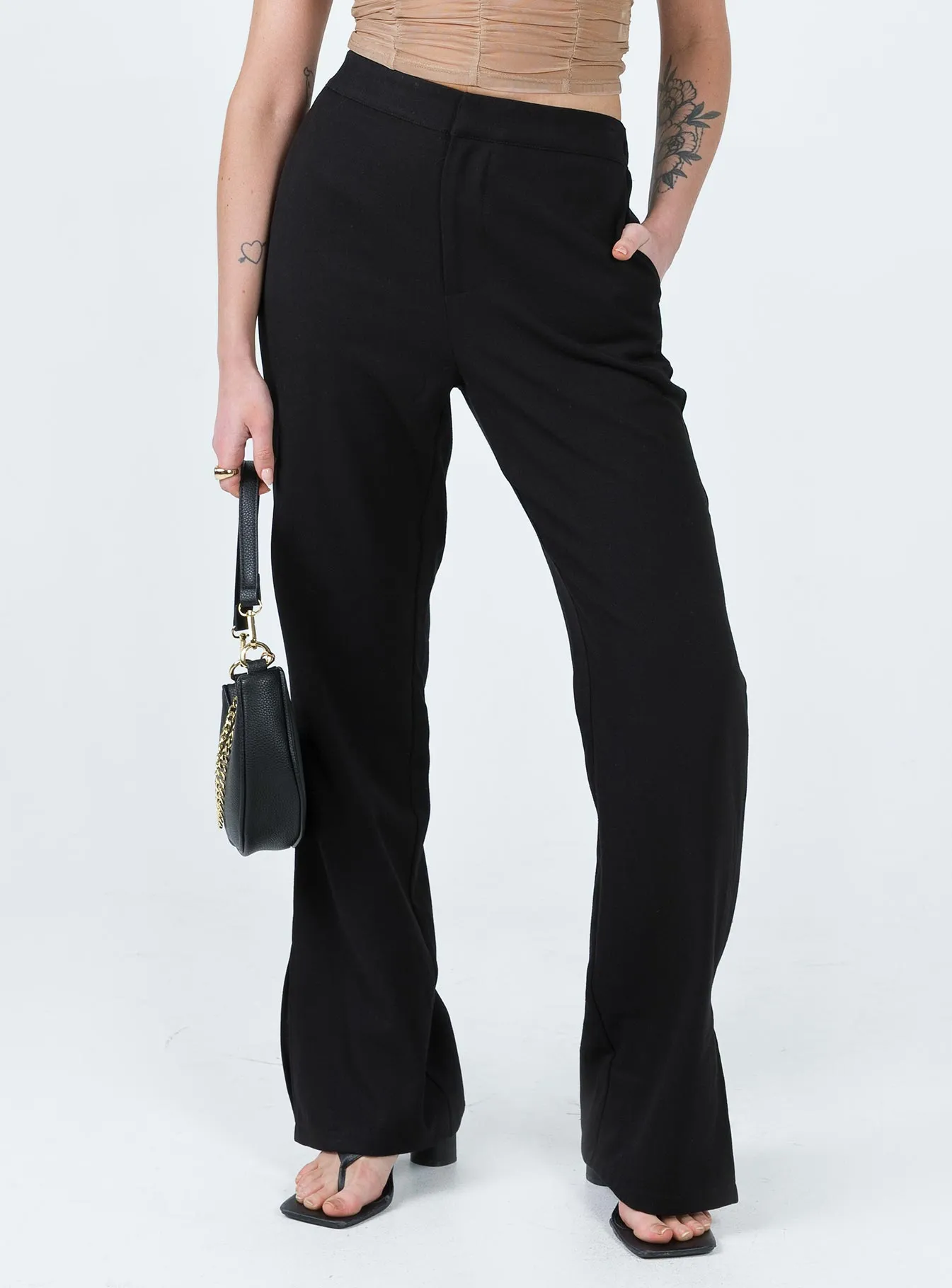 Bianca Pants Black Fashionable Fit Stretchable Comfort
