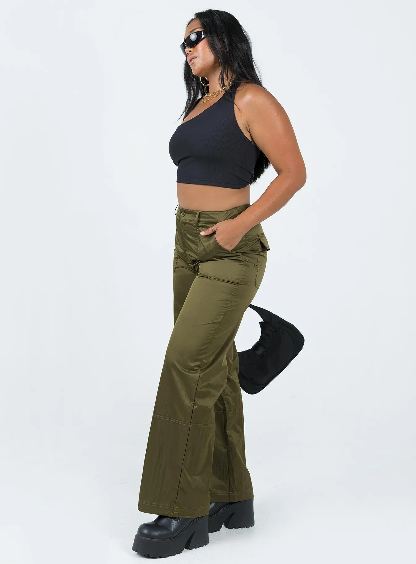 Stretchable Fit Detachable belt Parkham Utility Pants Khaki