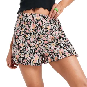 laid-back style Women's Floral Short,Black