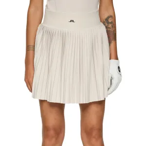 J.Lindeberg Women's Binx Golf Skirt - Moonbeam Vegan Material