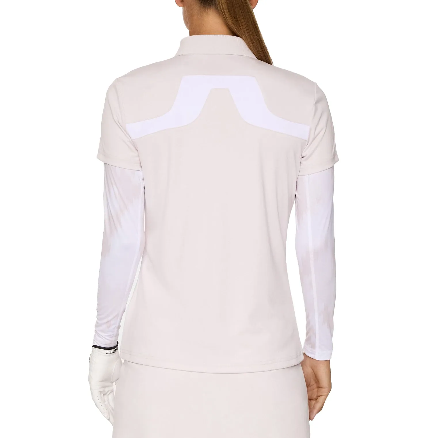 J.Lindeberg Women's Cassie Golf Polo Shirt - Grey Lilac Suede Mood Busy Glow