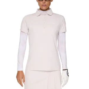 J.Lindeberg Women's Cassie Golf Polo Shirt - Grey Lilac Matte Fit