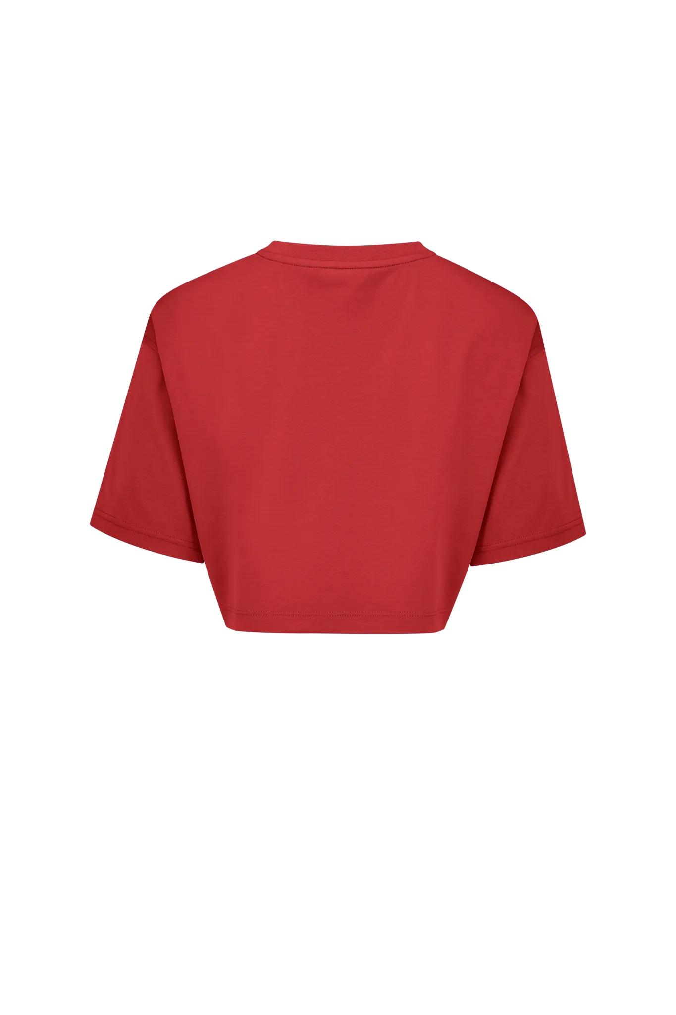 Jalapeno Red Women's Oversized Crop Top Low Impact Dye