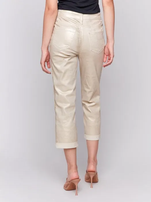 *SALE* CHARLIE B FOIL CUFF STRAIGHT LEG - NATURAL Fashion Trend