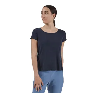 Womens On Running Active-T Breathe - Navy Trendy Tops Slim Waistband