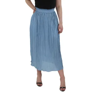 Spring Brunch Women's Ribbed Midi Skirt,Petrole