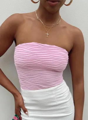 Makena Strapless Bodysuit Pink retro bodysuit lace bodysuit
