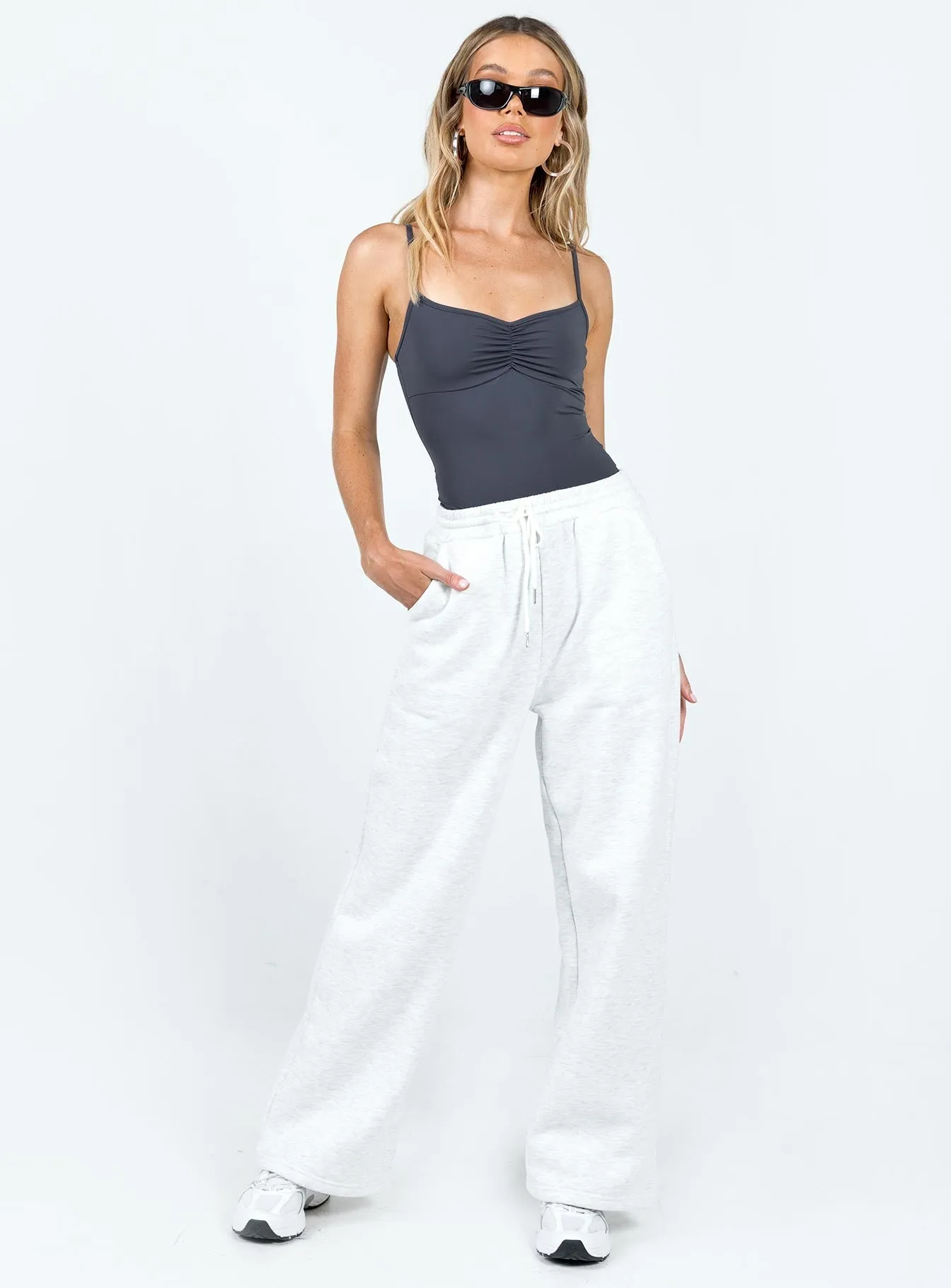 Linden Bodysuit Slate sport bodysuit