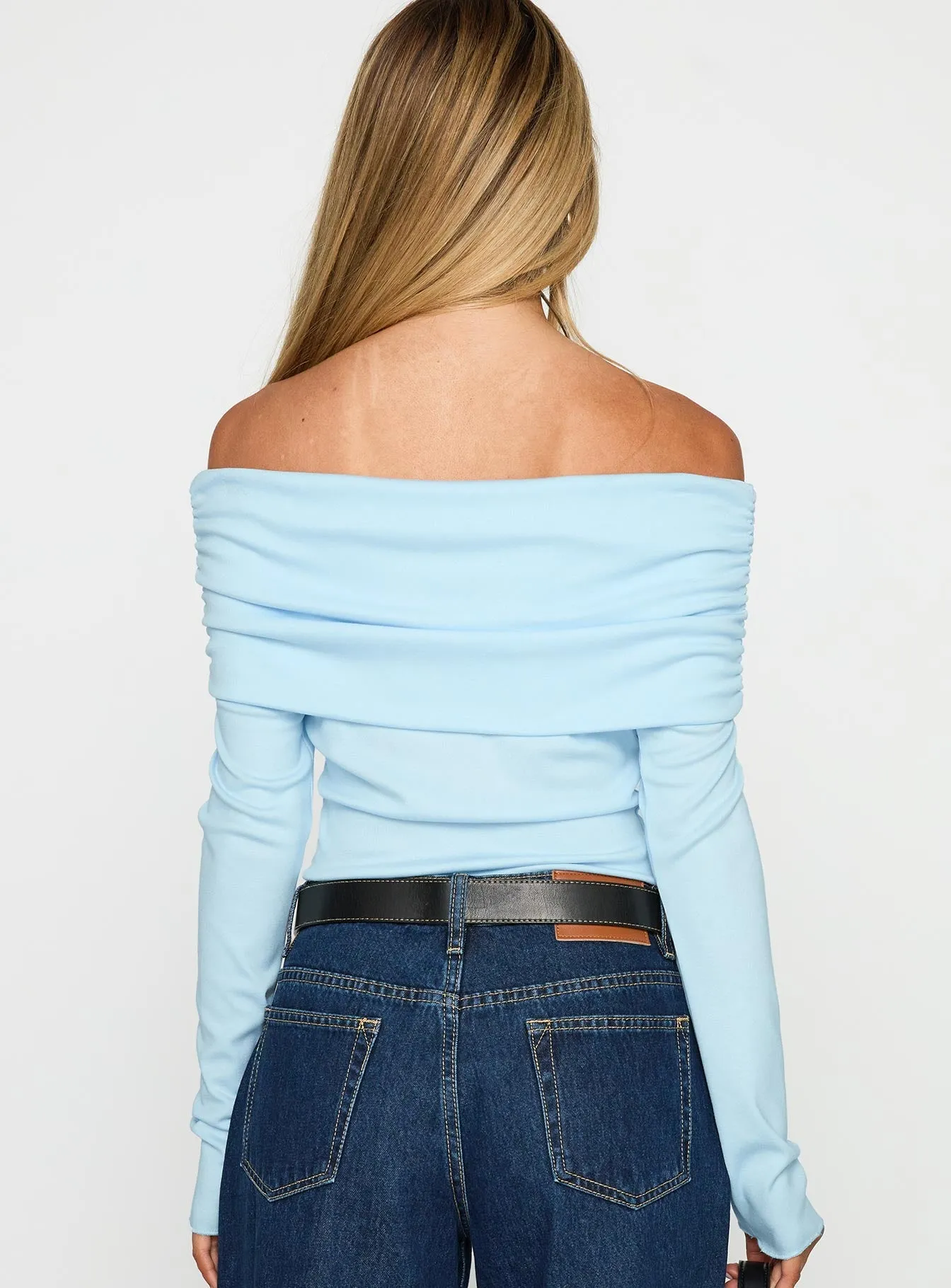 green bodysuit Spoilt Off The Shoulder Bodysuit Blue