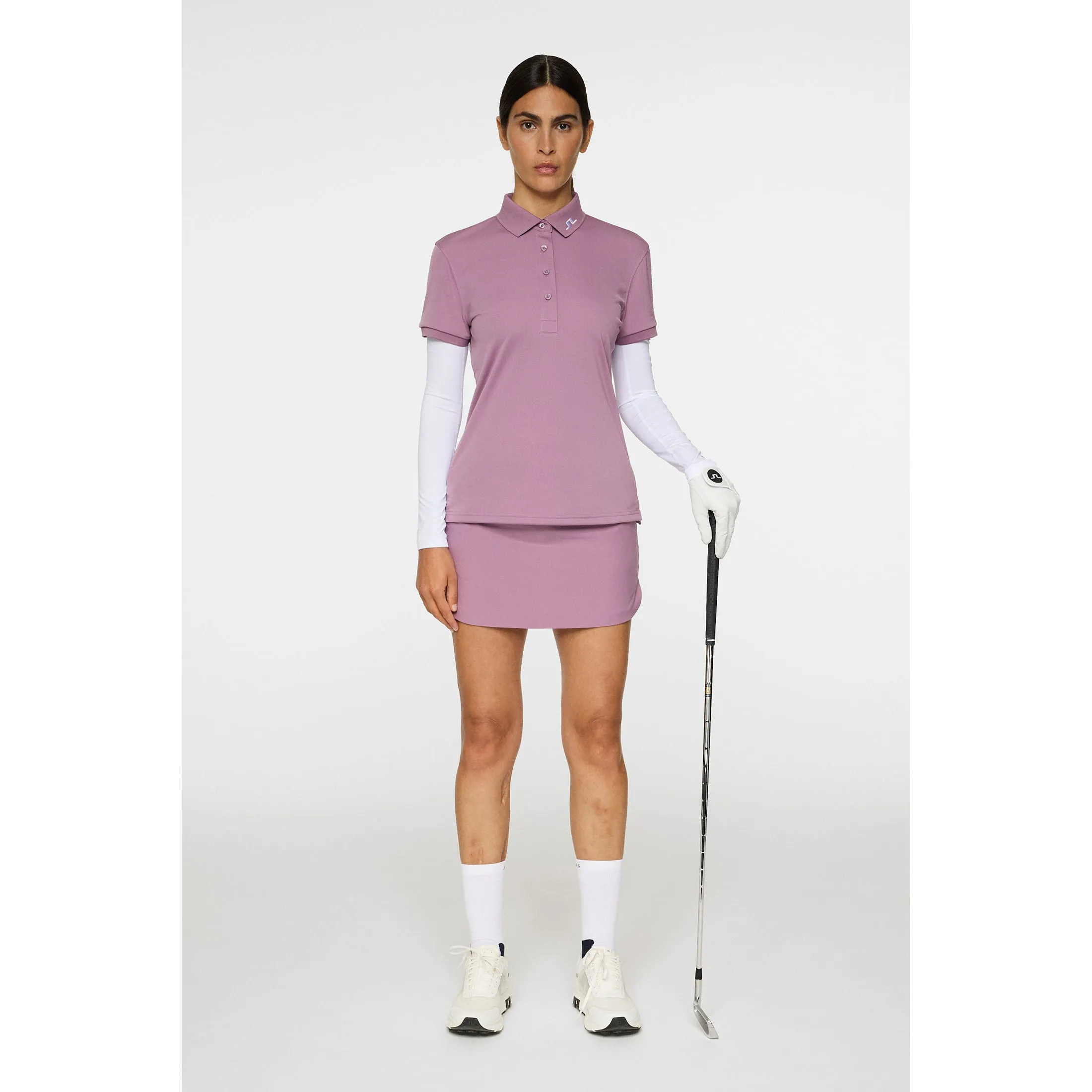 PillingResistant AntiPilling Fabric J.Lindeberg Women's Tour Tech Golf Polo Shirt - Very Grape