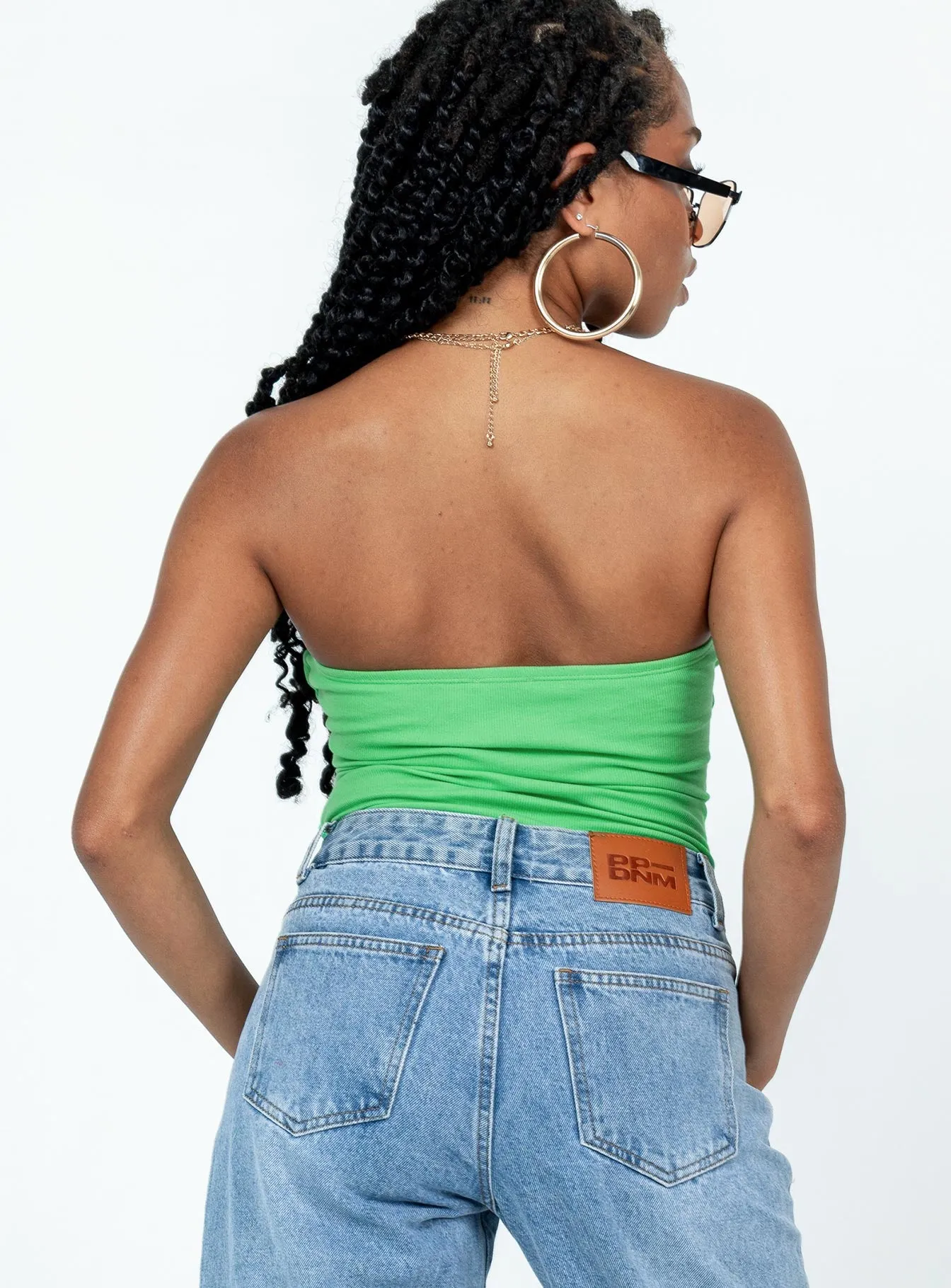 Aston Strapless Bodysuit Green office bodysuit sleep bodysuit