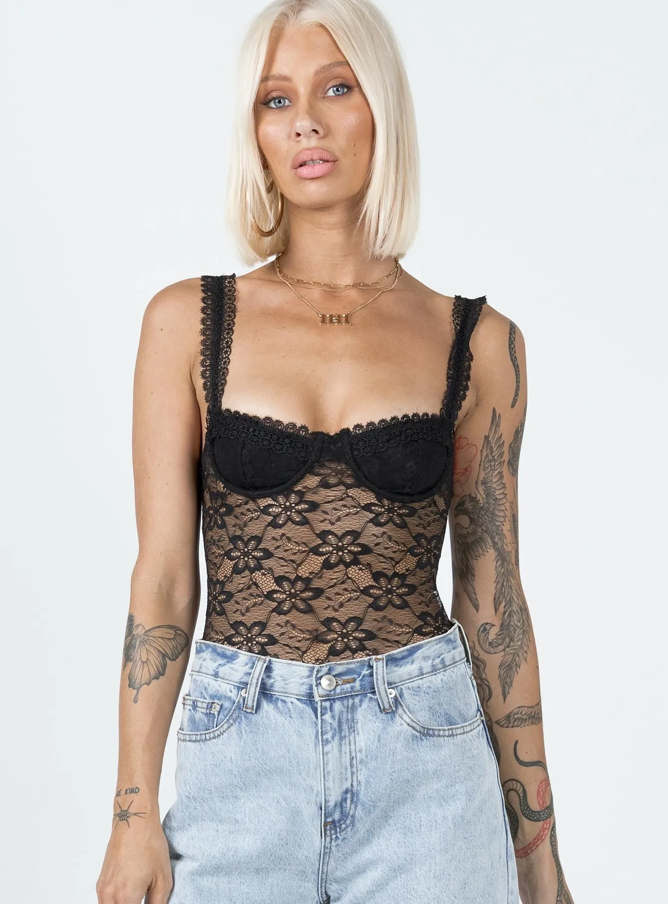 Garano Lace Bodysuit Black petite bodysuit boho bodysuit