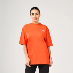 The Impossible Oversized T-Shirt - Neon Orange Casual Comfort Look Scoop neck