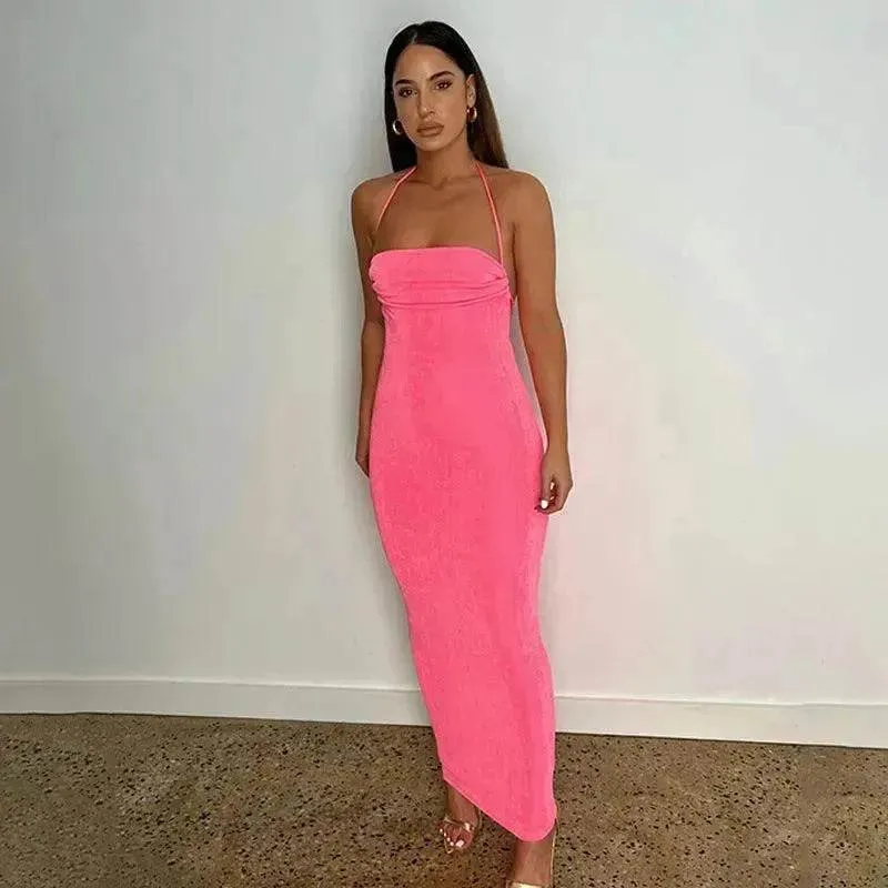 Women's Backless Charming Strap Slim Dress Tube Top Halter Dress Club Party Beach Outfits Summer Special-Edition